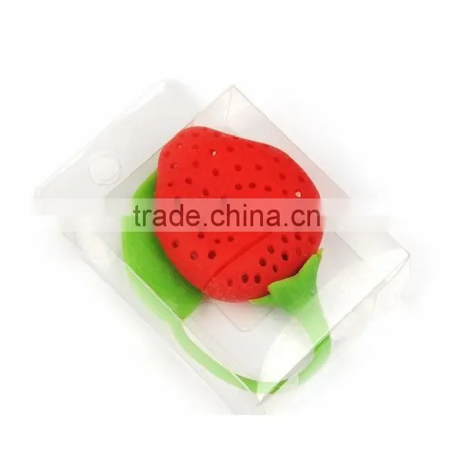 novel design silicone strawberry tea infuser