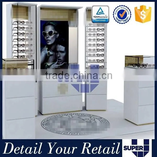 2016 new design idea high quality sunglass glass display showcase