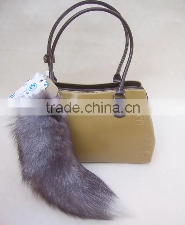 Natural Fox Fur Tail / Dye Color Fox Tail Fur Keychain
