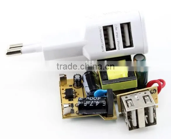 5V/2A EU Plug Dual USB Wall Charger Mobile Travel Charger for Samsung/iPhone/iPad