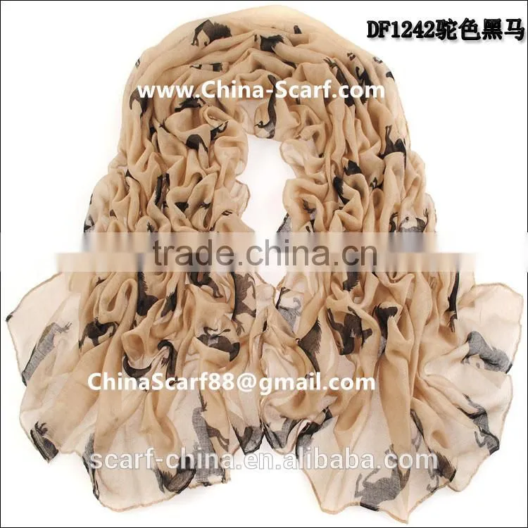 Dark Horse Print Scarf Shawl Wholesale Women