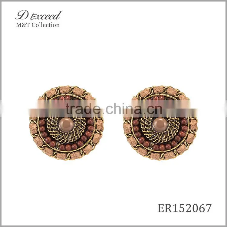 Wholesale Jewelry New Designs Ladies/Women's Ethnic Bohemian Resin Earrings Cotton Braided Dangle Earrings