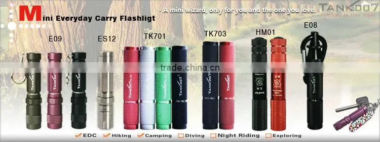 Custom Aluminum Flashlight Battery Powered Torch Light E09