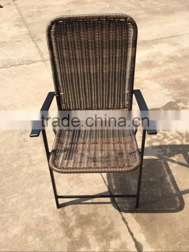 foldable rattan wicker chair with steel frame