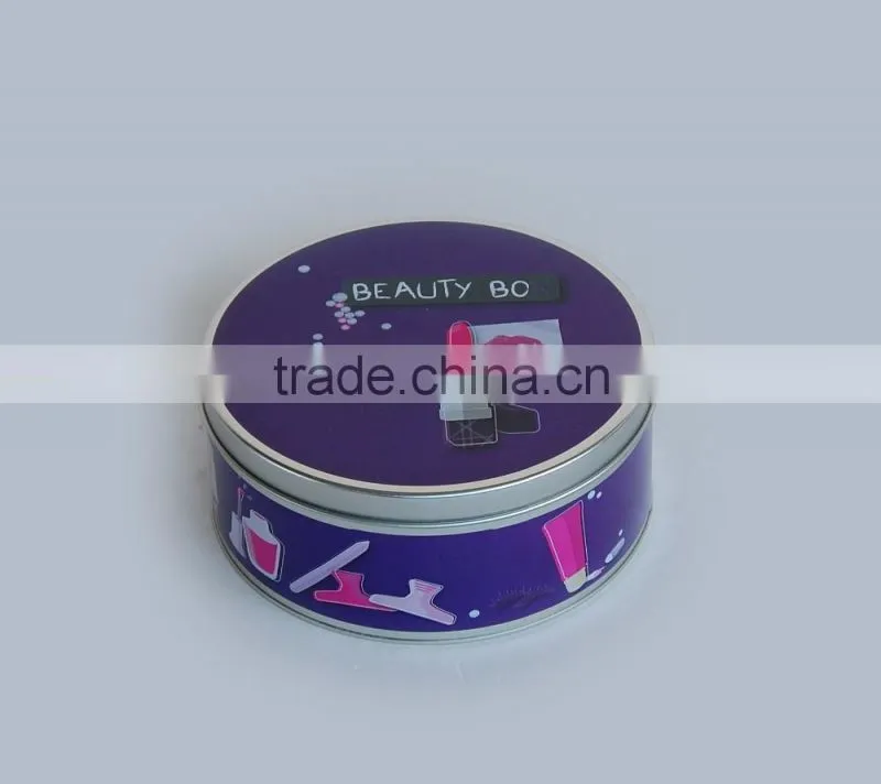 Round tin box for cosmetic package Use cosmetic package tin box