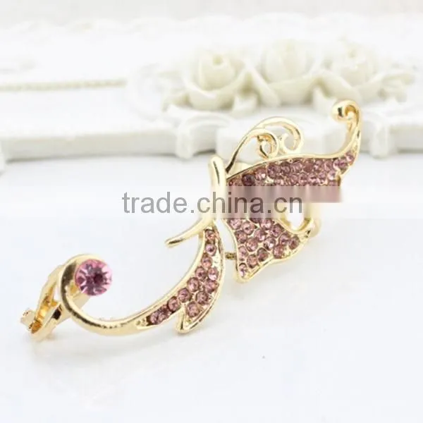 instock butterfly design cheap no piercing animal ear cuff