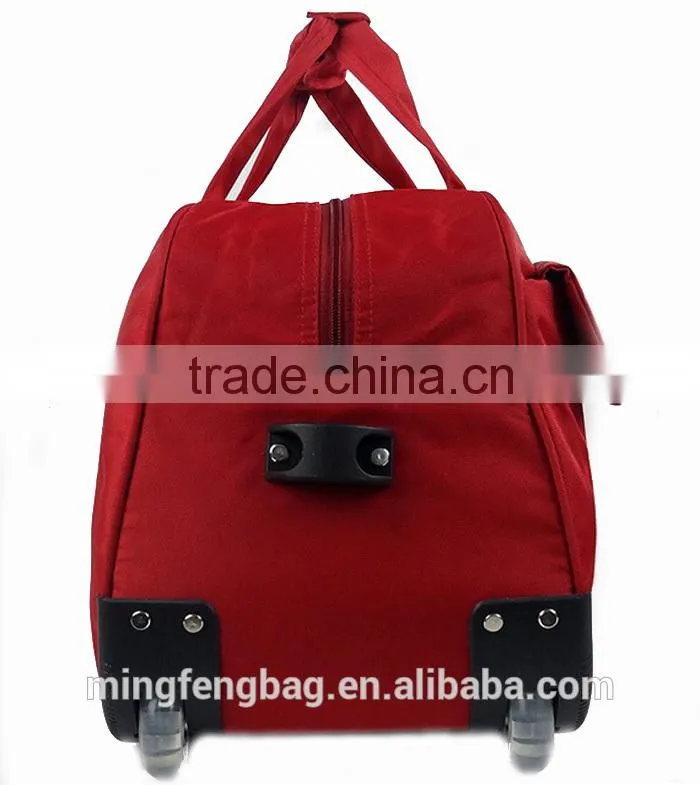 Trolley Bag red color portable 600D oxford trolley travel bag
