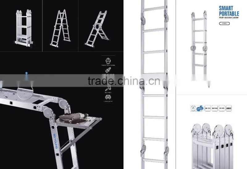 aluminum little giant ladder, en 131 multi-purpose aluminum ladder 4*3 4*4 4*5