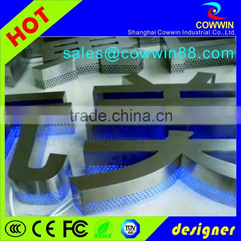 Outdoor/Indoor advertising Stainless Steel DIY LED Backlit Channel Letter Sign Hot sale 2016