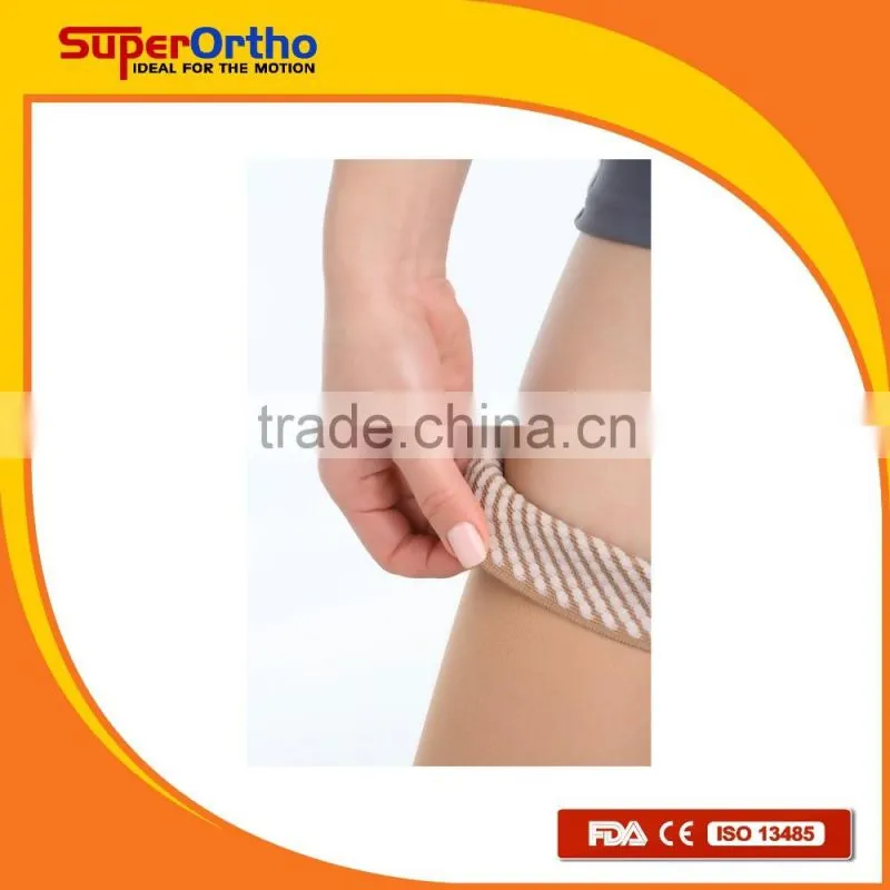 Medical Compression Stocking--- A6-017 Thigh High Open Toes with Silicone Band for Varicose Veins