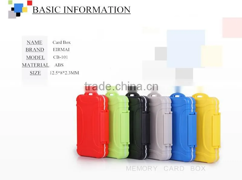 Colorful Plastic memory card storage box SD TF MSD