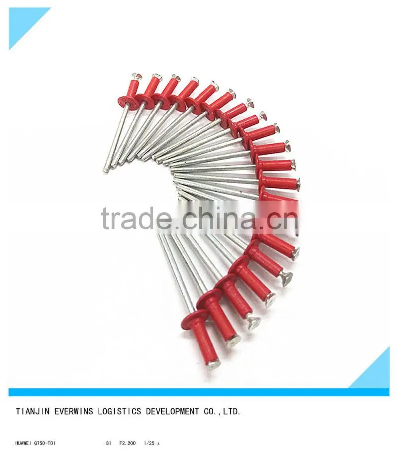 Red color Countersunk head Waterproof Aluminium Blind rivet