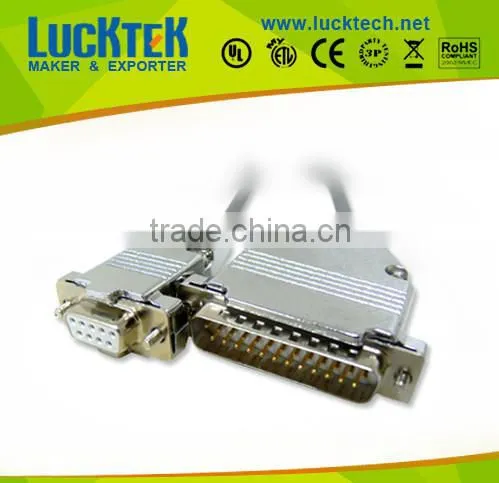 DB25 TO DB9 RS232 Cable, metal shell,M/F,HIGH QUALITY