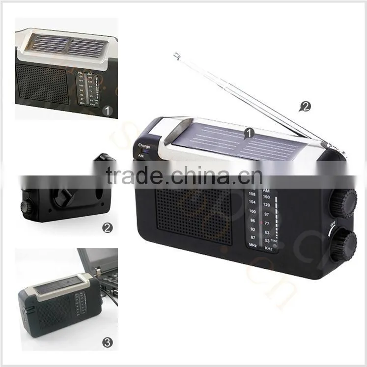 Dynamo Emergency Solar Hand Crank Self Powered AM/FM Weather Radio