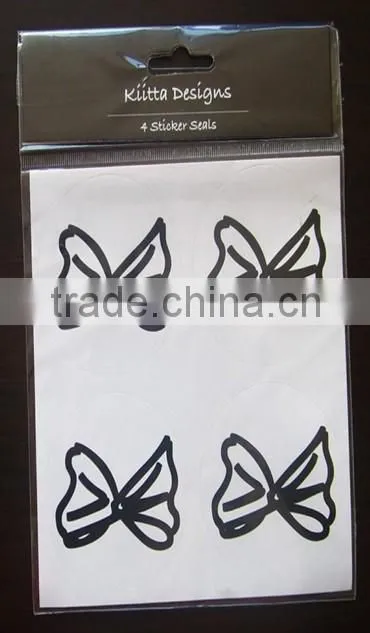 4 pieces black bowknot tattoo sticker