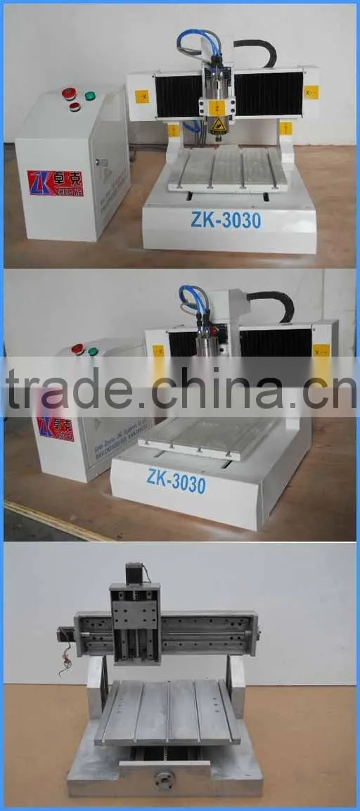 China 1.5KW Spindle Small PCB CNC Router Milling And Driling Machine With Linear Square Guide Rail ZK-3030 300*300mm