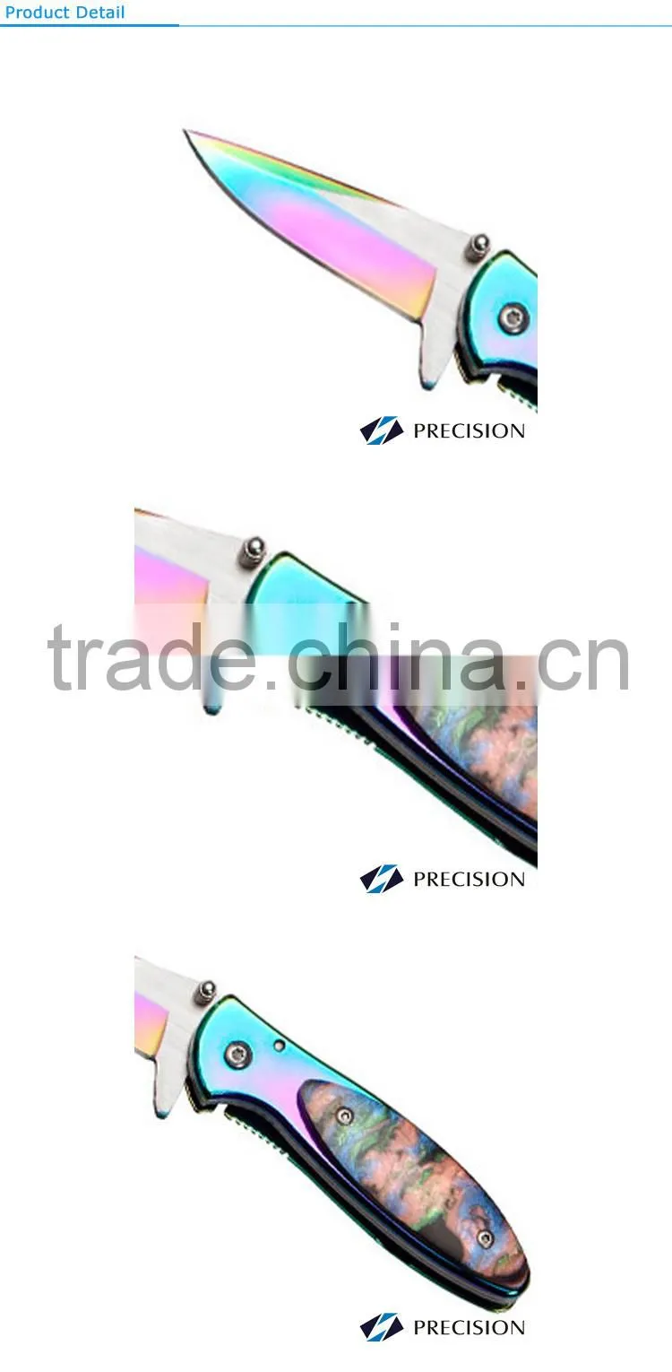 Rainbow Color Blade Stainless Steel Folding Knife