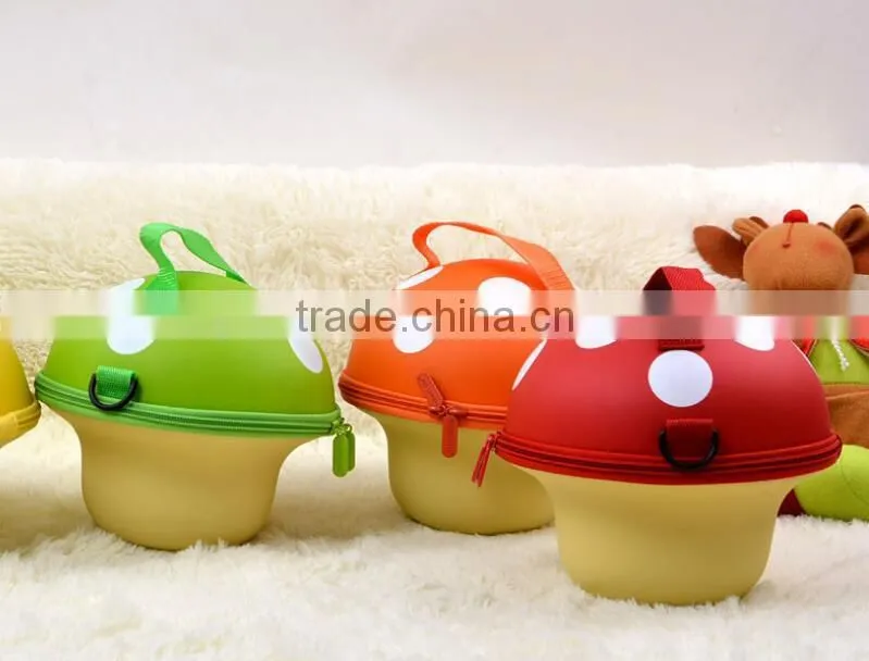 New design EVA Green color mushroom shape wholesale handbag/High grade oranger color mushroom handbag for children
