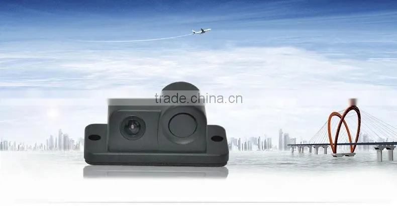 Integrated car rear view camera with visible parking sensor with waterproof car camera