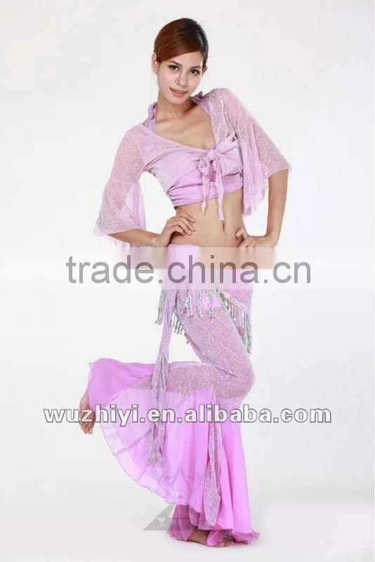 Affordable new hot selling shinning belly capelet | sexy sequin rose belly dance top (SZ006)