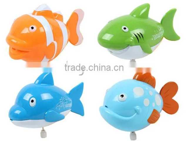 4 kinds lovely kids plastic wind up fish toy