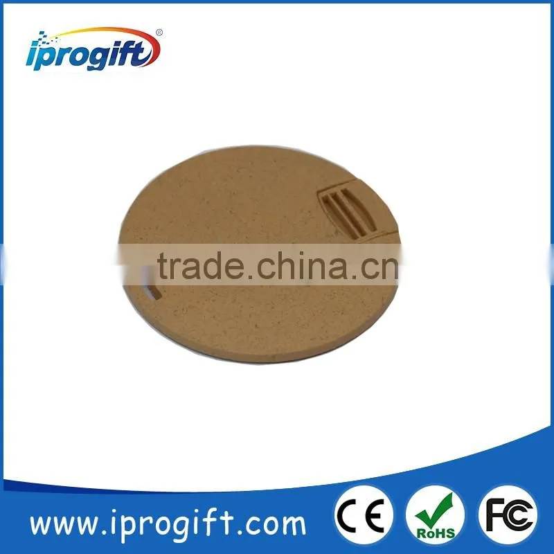 Paper fibre mini circle credit card usb flash drive 1GB 2GB 4GB 8GB 16GB 32GB