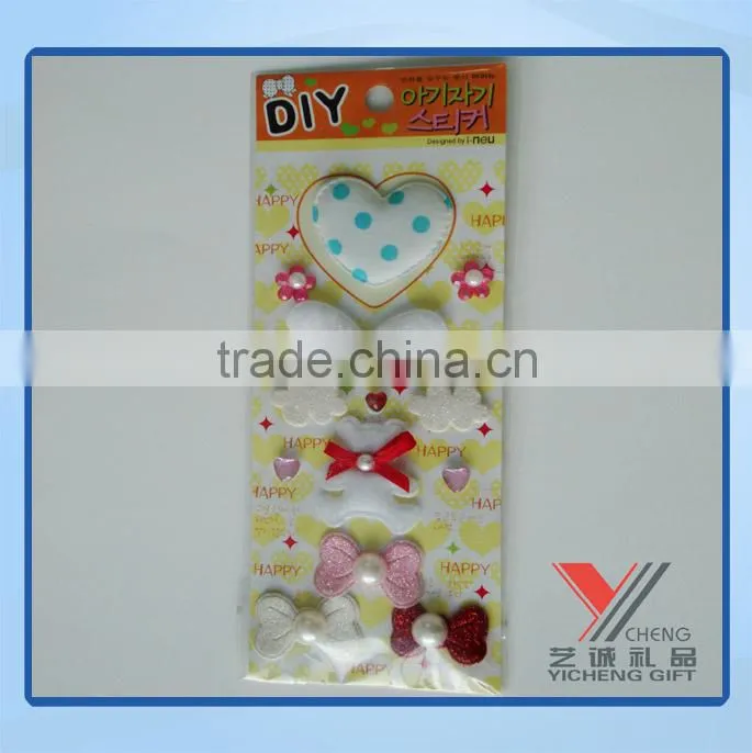 3d new handmade sticker, 2015 cartoon sticker paper, pvc sticker