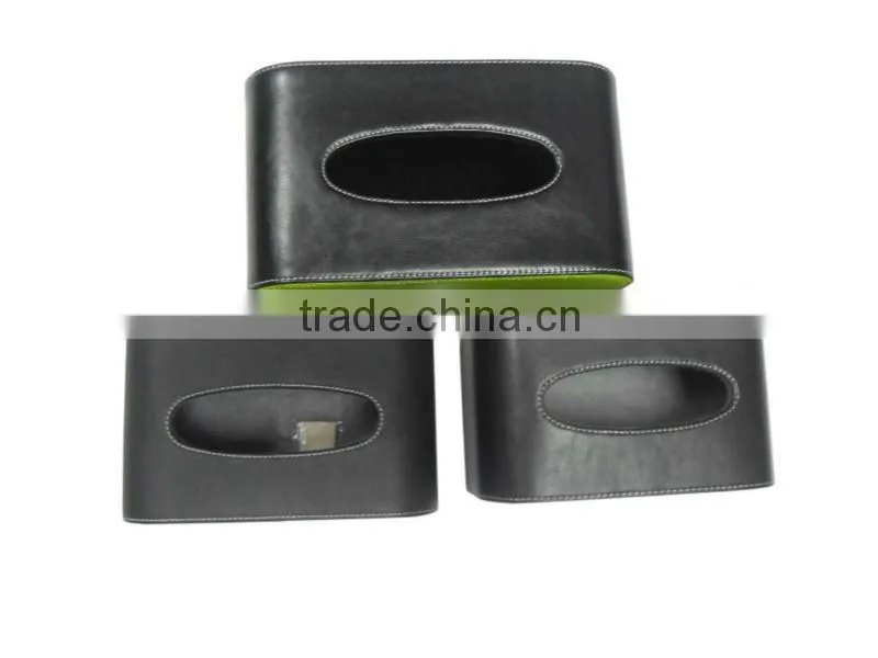 leather paper tissue/napkin box holder