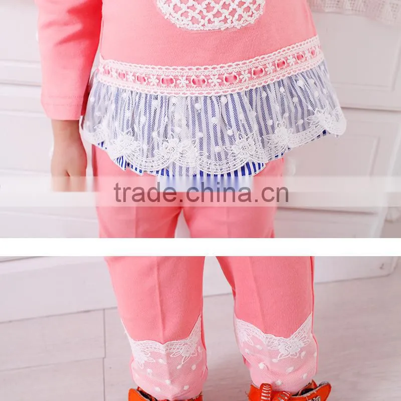 baby girls fall suit long sleeve new design with appliqued