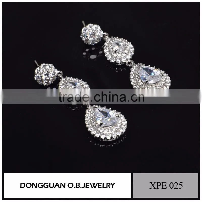 Fashion Silver jewellery Crystal Earring Studs Wholesale For Ladies On Alibaba Wholesale