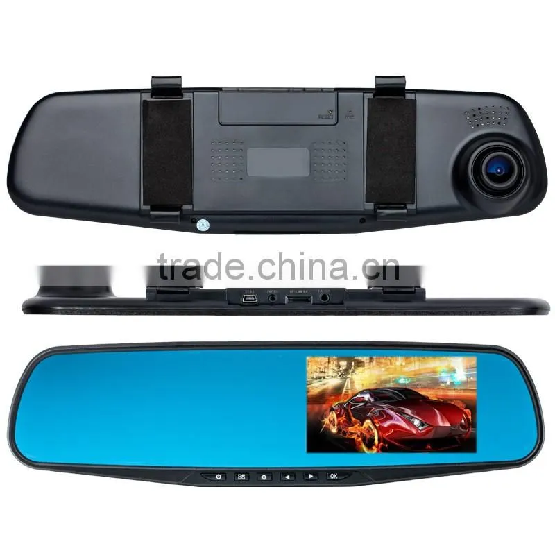 2016 New design FHD 1080P Dual cam car Night Vision rearview mirror dashboard camera best hidden cameras for cars