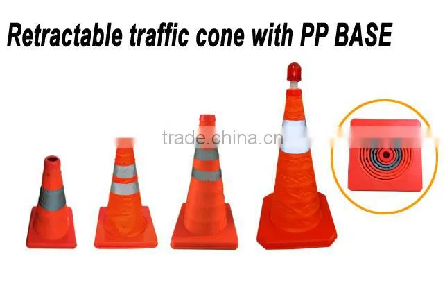 Simple use Orange Cloth Retractable pop up Safety Cone