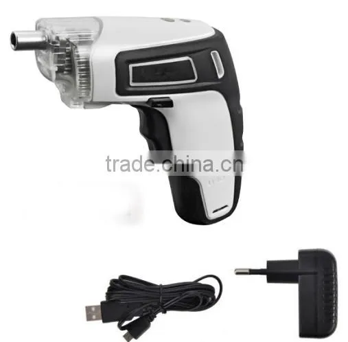 3.6V electric cordless screwdriver with LED light and USB charger