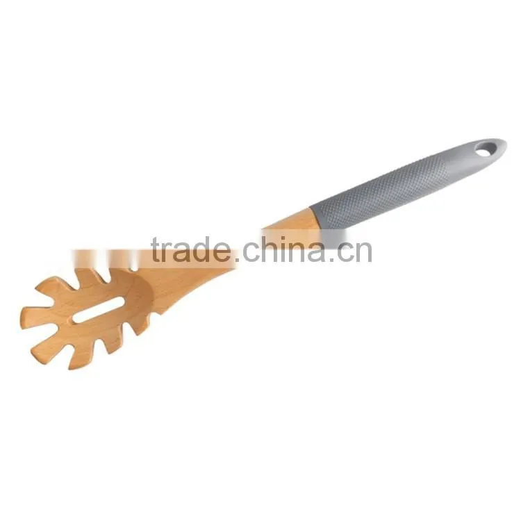 Silicone Handle beech Wood KitchenTools Set Of 7