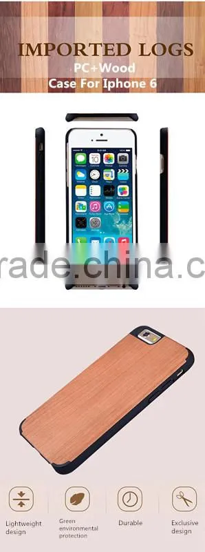 Wood bamboo +PC double sided case without battery for iphone 5 case.