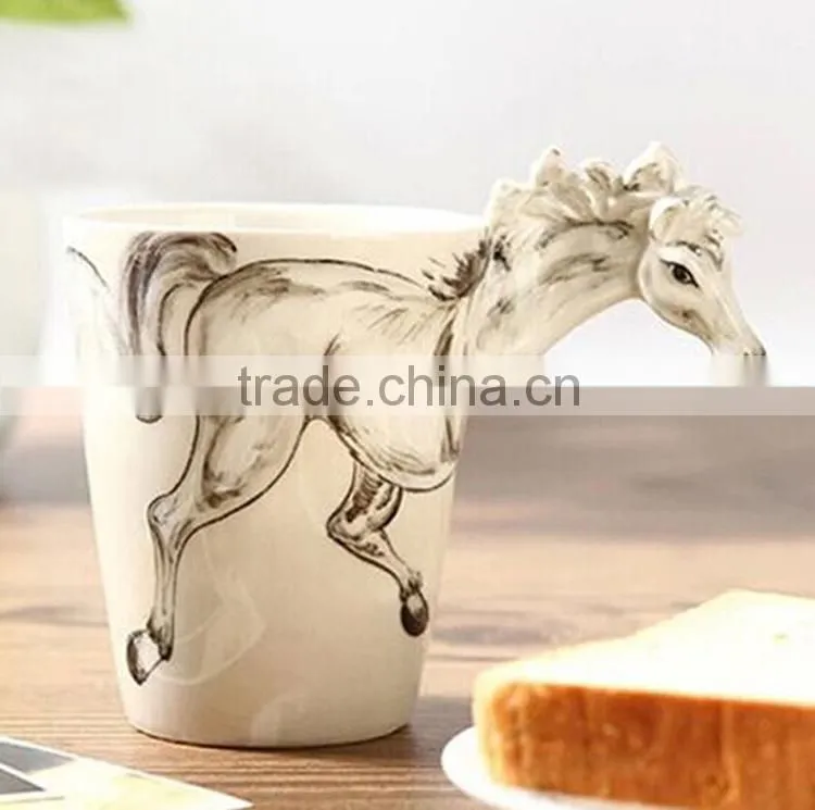Cow shaped ceramic 3D animal mug wholesale