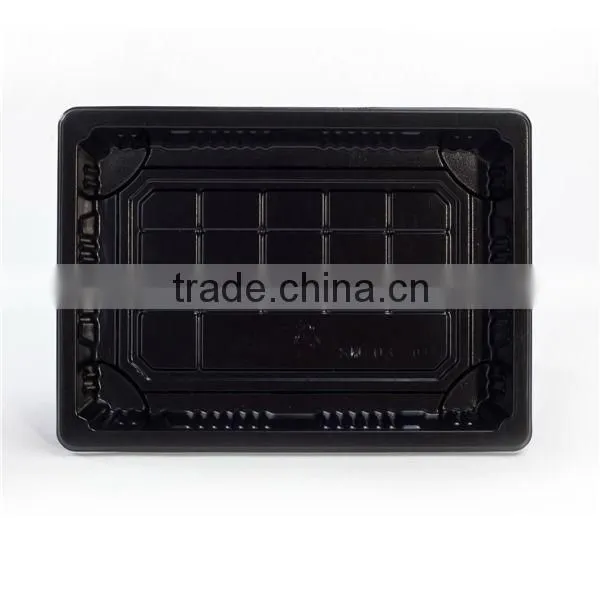 SM1-1103-Black disposable food tray plastic box with lids