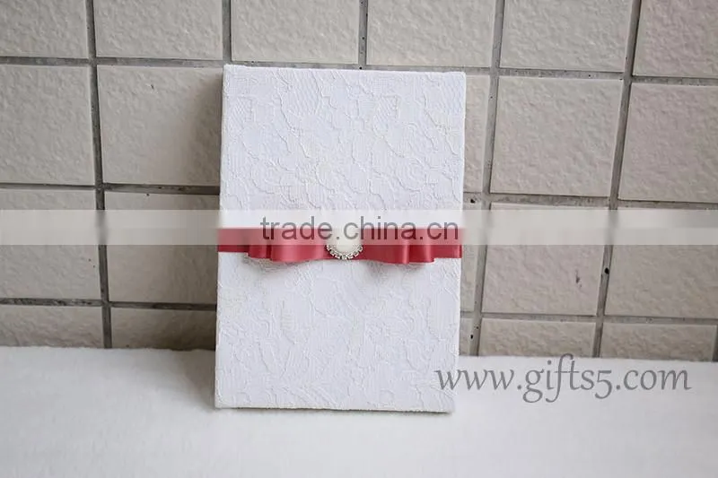 Handmade elegant white lace wedding invitation boxes