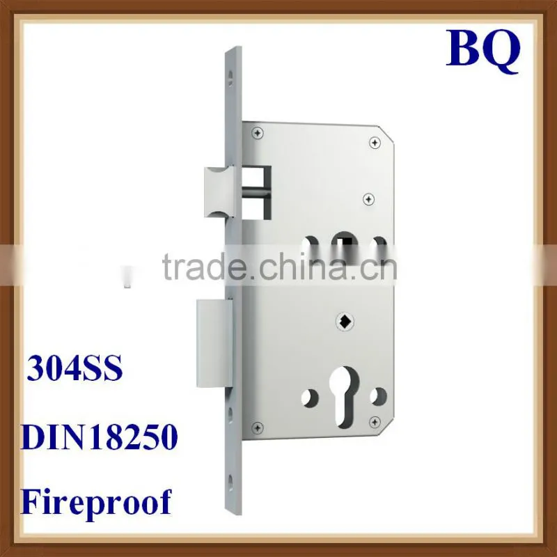 304 Stainless Steel Fireproof Euro Standard Euro Style Mortise Lock with 60 72mm Hole Distance