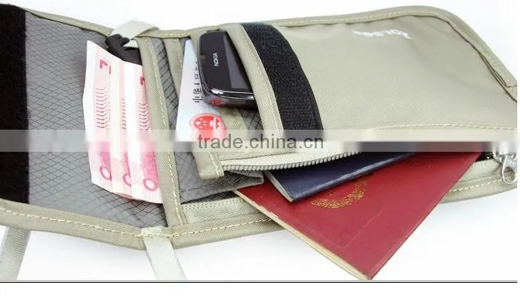 Lady fashion travel rfid neck wallet