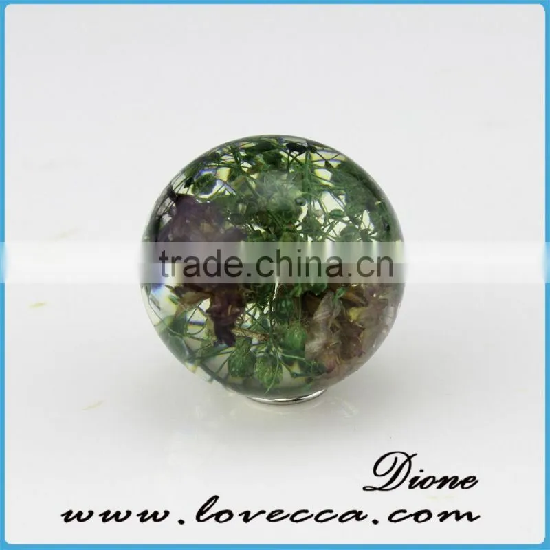 20mm clear dandelion necklace with wish pendant,dandelion resin ball with wish pendant