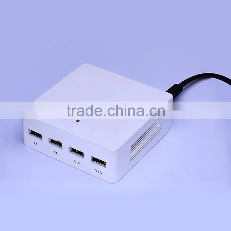 2015 hot new 6 ports usb intelligent Super fast flat mobile phone battery charger