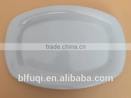 11''cheap bulk white Rectangle porcelain fish plate ceramic dinner plates & dishes stock FQR16015