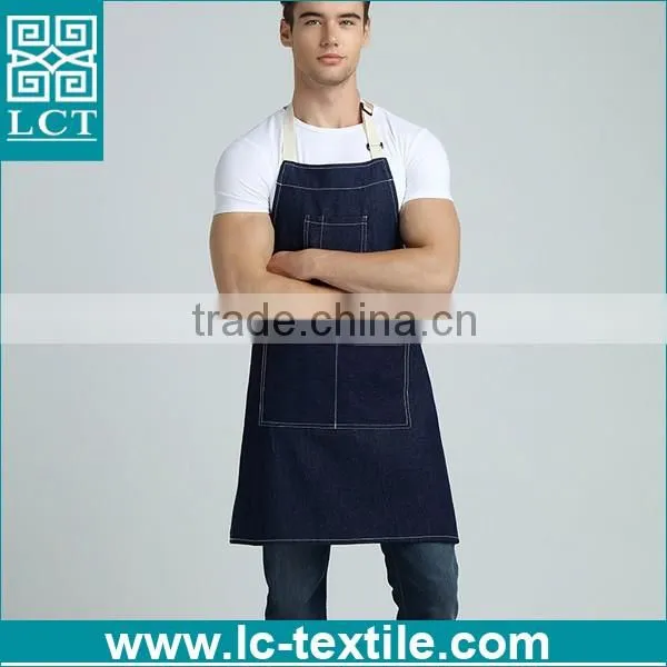 denim shop apron with pockets