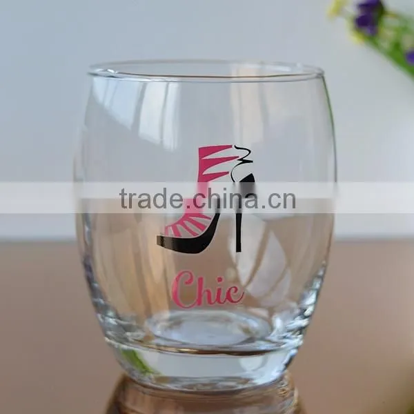 Transparent blown scotch whisky glass cup/rock whisky