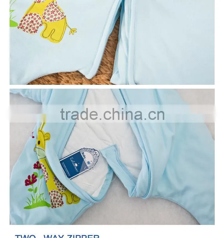 100% cotton anti kicking infant child foot sleeping bag thick filling for autumn and winter pink style