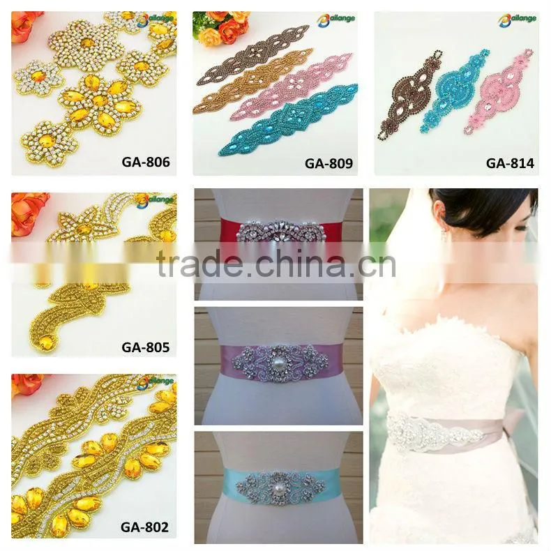 2016 fashion wedding dress bling bling decorative rhinestone design guangzhou wholesales