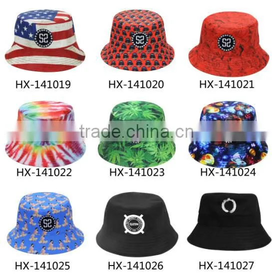 Custom Print Bucket Hat Black Mesh Floral