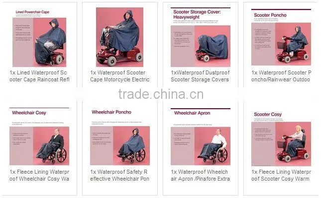 Wheelchair Accessories Fleece Lining Waterproof Scooter Cosy Warm Full Length Zip Phone Pocket Scooter Clothing