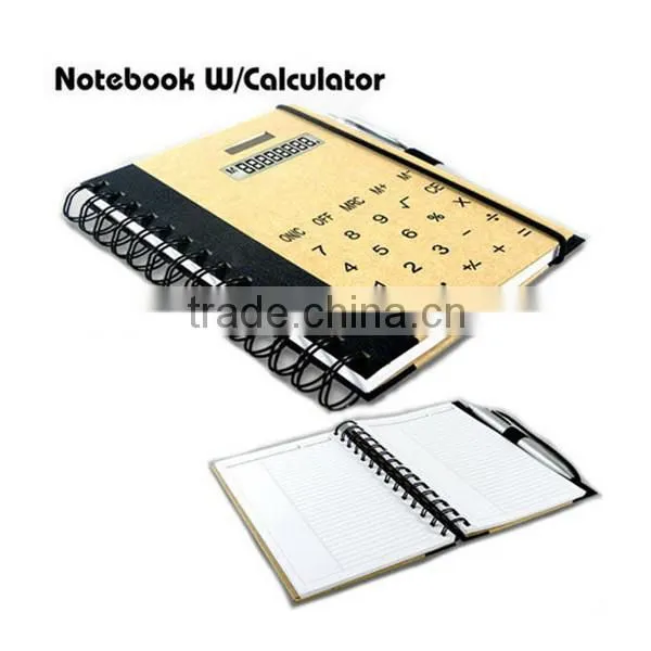 blue new designed loose-leaf notebook with 8 digits calculator